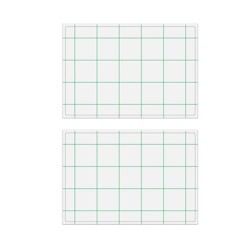 서머스트 실리콘 테이블매트 그린체크 2p, 화이트, 425 x 295 mm