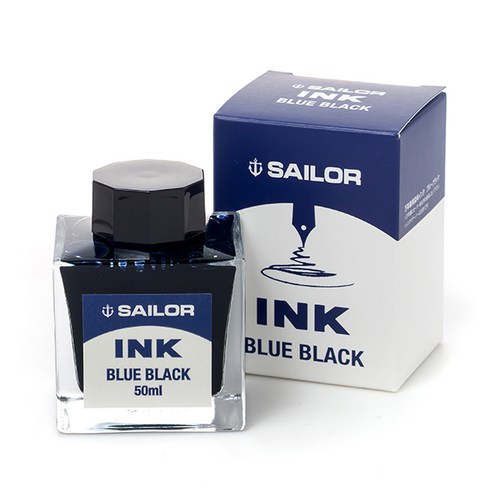 세일러 만년필용 염료 병잉크 50ml, 블루블랙, 1개