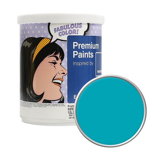 노루페인트 팬톤 외부용 실외 벽면 저광 페인트 1L, 16-4728 Peacock Blue