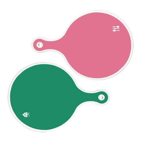 로엠디자인 원형 서빙 도마보드 핑크 2p세트, 핑크 + 그린, 1세트