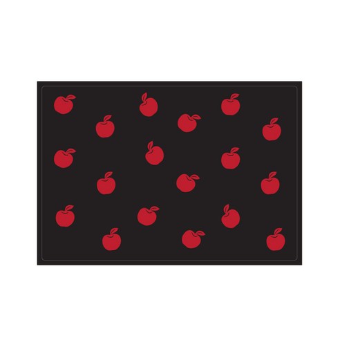 서머스트 실리콘 테이블매트 RED APPLE, 블랙, 425 x 295 mm