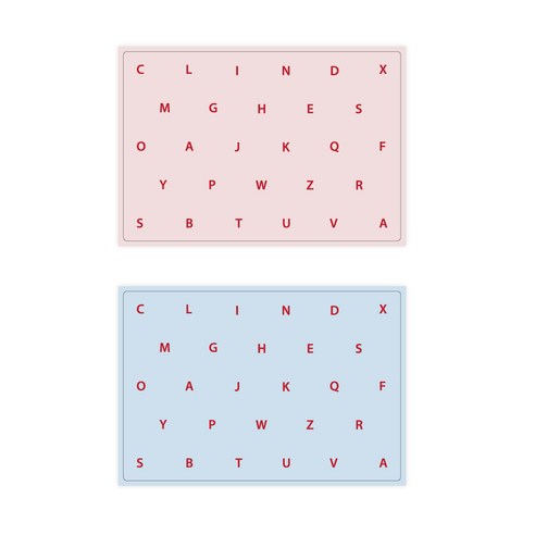 서머스트 실리콘 테이블매트 RED ABC 2p, 인디핑크, 스카이블루, 425 x 295 mm