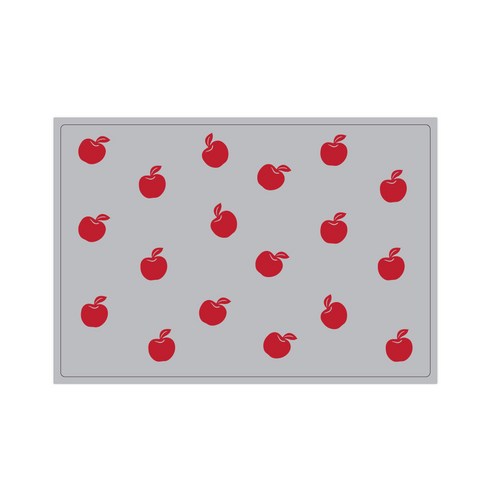서머스트 실리콘 테이블매트 RED APPLE, 그레이, 425 x 295 mm