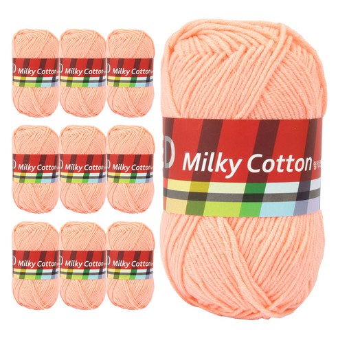 밀키코튼 RED 면혼방 뜨개실 10p, 46번 피치