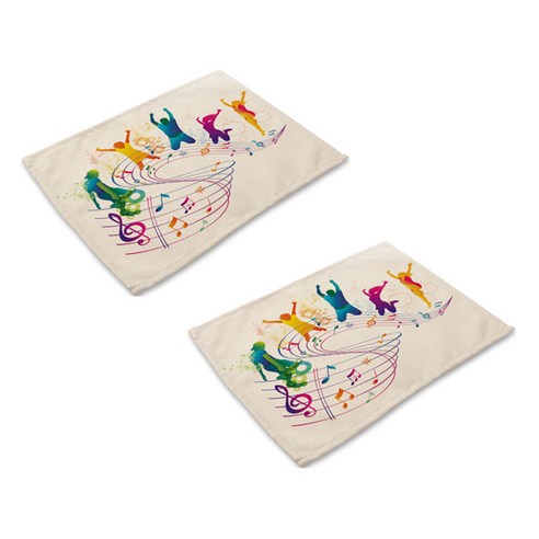 스토어33 뮤직페인팅 키친 테이블매트 2p, K, 42 x 36 cm