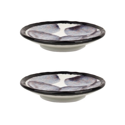 디어리빙 핸드페인팅 접시, 2개입, 접시 13.5cm 퍼플 x 2p