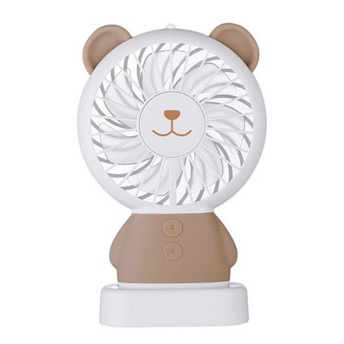 포포팬시 쿨라이트 LED 휴대용 선풍기 베어, YBP-6744, 브라운