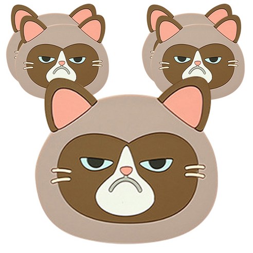 블럭마트 어린이 고양이 컵받침 5p, 1