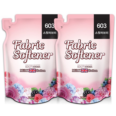 아토세이프 밀크코튼 퍼퓸 섬유유연제 스윗러브미 리필, 700ml, 2개입