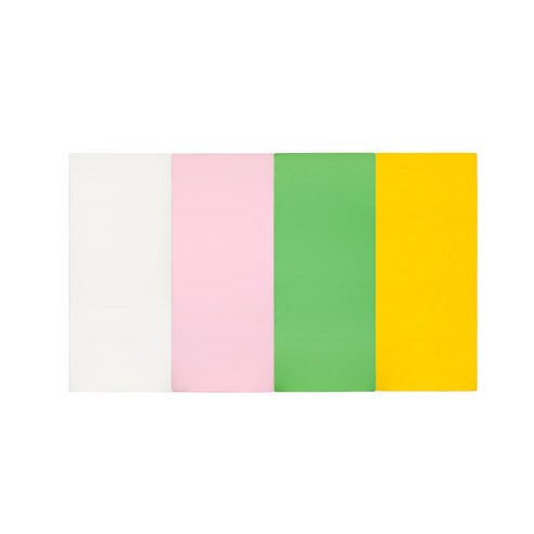 퍼니존 퍼니테라피 화이트비비드 시리즈5 유아폴더매트, 화이트 + 베이비핑크 + 그린 + 옐로우