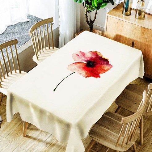 스토어33 일러스트 포인트 방수 식탁보, H, 140 x 140 cm