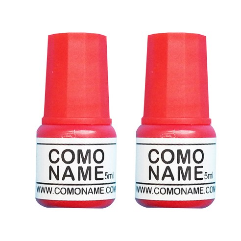 꼬모네임 스탬프 리필잉크 수성용 5mL, 빨강, 2개입