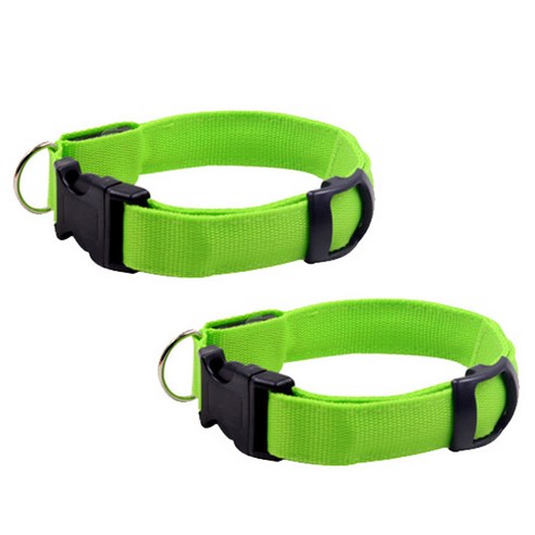 AnTs 반려동물 LED 멀티 목걸이 충전식 L, 녹색, 2개입