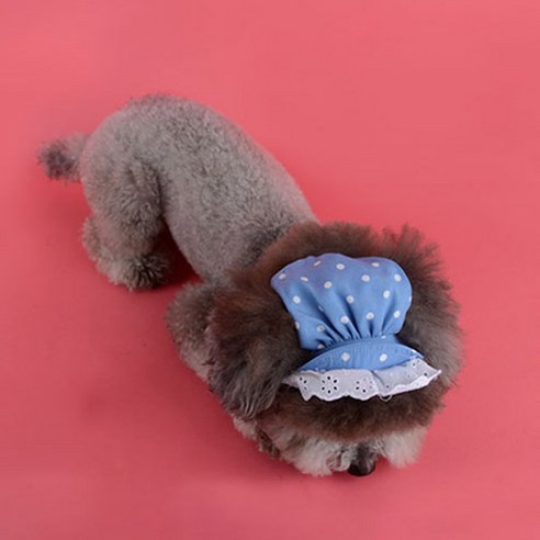 유아러피치 강아지 땡땡이 보닛 모자, 블루
