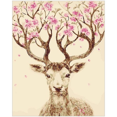 아이러브페인팅 DIY 명화그리기 40 x 50 cm, 분홍꽃사슴, 1개