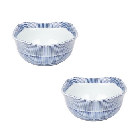 디어리빙 블루라인 사각볼 9cm, 혼합 색상, 2개입