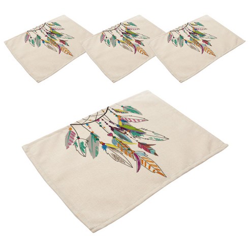 스윗리빙 패밀리 드림캐쳐 린넨테이블 매트 4p, 02, 42 x 32 cm