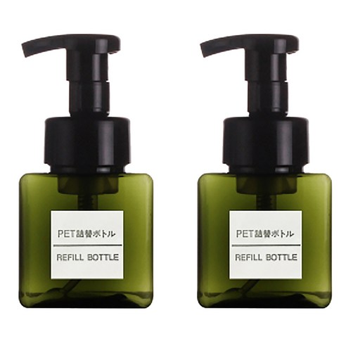 DM 뷰티 화장품 펌프 공병 250ml, 다크그린, 블랙, 2개입