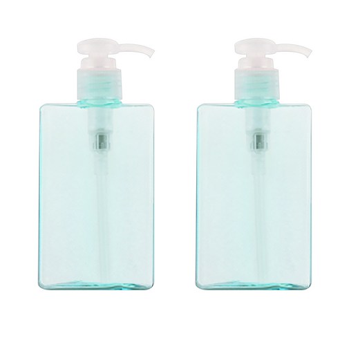DM 뷰티 화장품 펌프 공병 450ml, 라이트 블루, 2개입