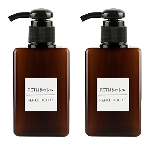 DM 뷰티 화장품 펌프 공병 450ml, 브라운, 2개입