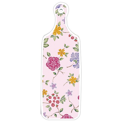 로엠디자인 양면 서빙도마 숲패턴2, 로맨틱레드floral연분홍색, 1개