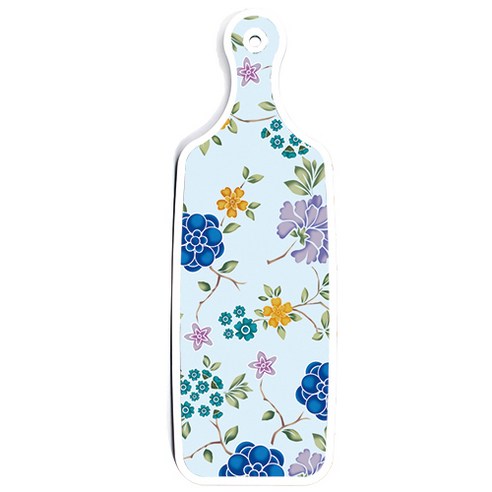 로엠디자인 양면 서빙 도마 보드 소나무화이트보드, 로맨틱블루floral비색보드, 1개