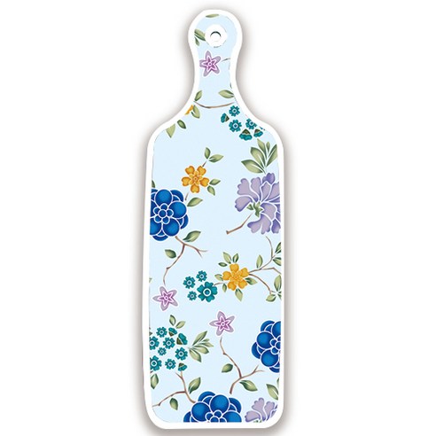 로엠디자인 양면 서빙도마 초코도넛, 로맨틱블루floral비색, 1개
