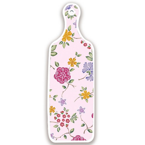 로엠디자인 양면 서빙도마 초코도넛, 로맨틱레드floral연분홍색, 1개