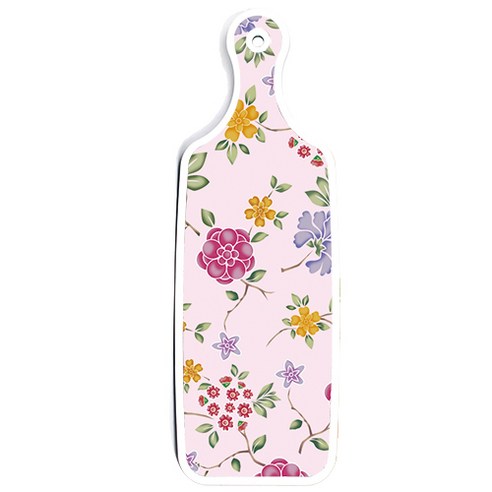 로엠디자인 양면 디자인 서빙 도마 보드 구관조담황색, 로맨틱레드floral연분홍색, 1개