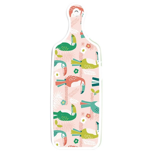 로엠디자인 양면 서빙 도마 보드 채소그린, 구관조핑크, 1개