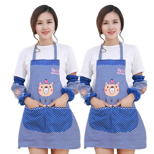 스토어33 애플 곰돌이 주방 앞치마, C, 2개입