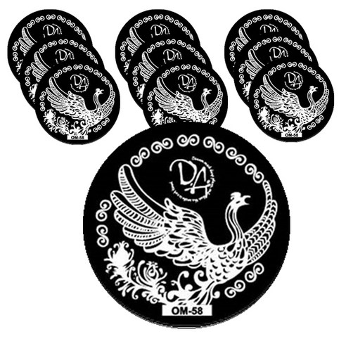 ARYKOTRADERS 네일 프린팅 DIY 필름 원형 템플릿, OM-58, 10개입