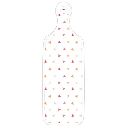 로엠디자인 양면 서빙도마 핑크복숭아, 행황색삼각패턴, 1개