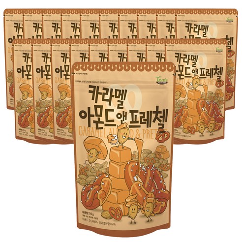 탐스팜 카라멜아몬드 앤 프레첼, 210g, 20개입