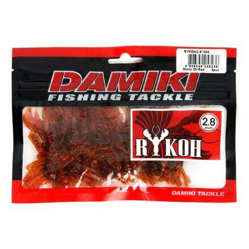 다미끼 라이코 2.8인치 루어미끼 6p, 204 MOTOR OIL RED, 7g