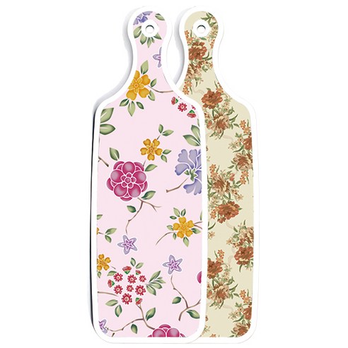 로엠디자인 양면 디자인 서빙도마 두목색플라워, 로맨틱레드floral연분홍색, 1개