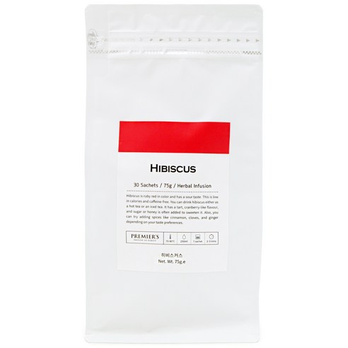 프리미어스티 히비스커스 허브차, 2.5g, 30개입, 1개