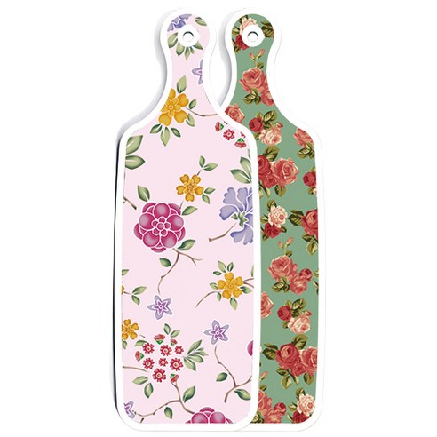로엠디자인 양면 디자인 서빙도마 취람색장미, 로맨틱레드floral연분홍색, 1개