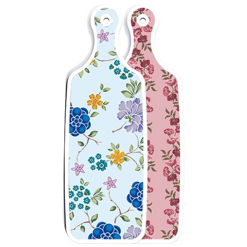 로엠디자인 양면 디자인 서빙도마 체리플라워, 로맨틱블루floral비색, 1개