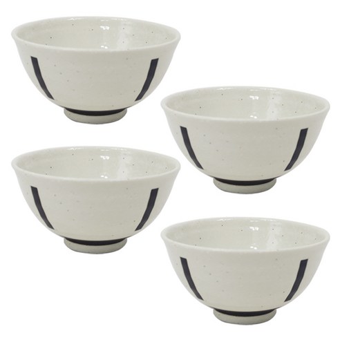 디어리빙 심플브라운 볼 12.5cm, 사선라인, 4개입