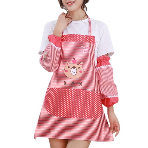스토어33 애플 곰돌이 주방 앞치마, B, 1개