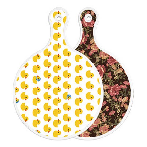 Loem 양면 원형도마 오리, 블랙가든아트, 1개