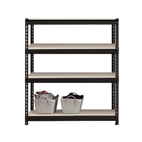 폴던스랙 쉽고 빠른 조립 스탠드선반 900 x 500 x 900 mm 4단, 블랙