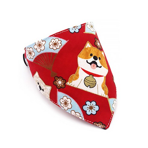알럽펫 반려동물용 턱받이 XS, 레드부채시바, 1개