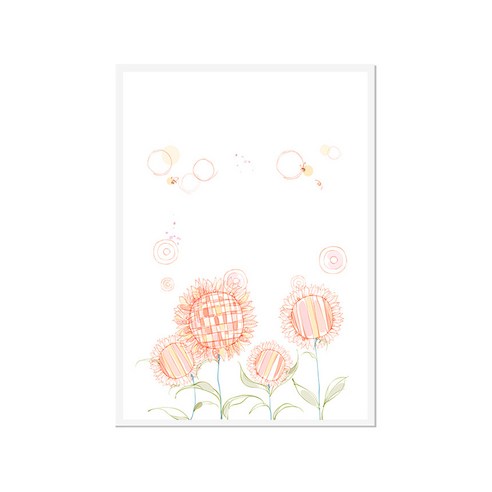 더윤 북유럽 캔버스액자 FLO0025, 메탈화이트