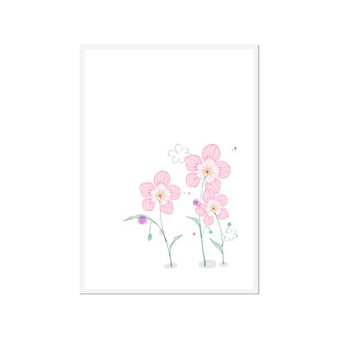 더윤 북유럽 캔버스액자 FLO0023, 메탈화이트