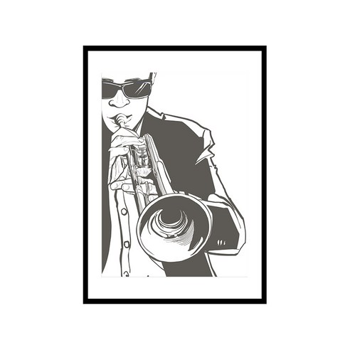 더윤 북유럽 캔버스액자 MUS0007, 메탈블랙