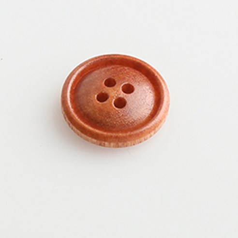 HR빅버튼 배꼽테 단추 15mm, 연브라운, 12개입