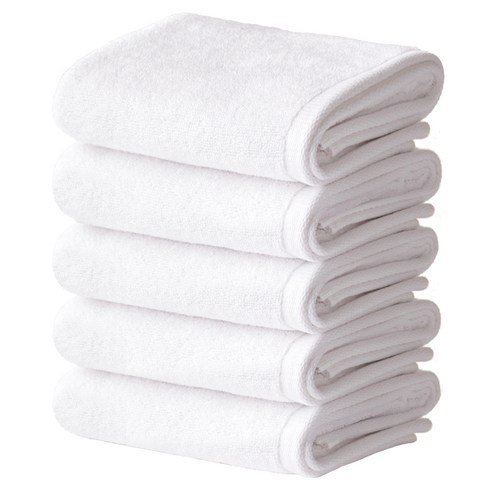 소프트터치 데일리수건 40 x 80 cm 120g, 화이트, 5개