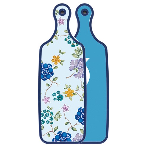로엠디자인 블루에디션 양면 서빙 도마 피쉬블루, 로맨틱블루floral비색, 1개